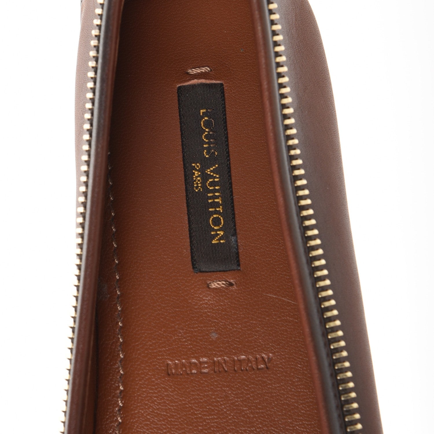 Louis Vuitton Calfskin Zip Oxford Ballerina Flats 35.5 Cognac 7 of 10
