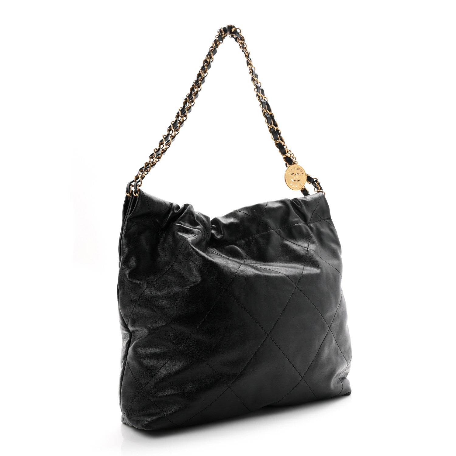 Chanel Shiny Calfskin Quilted Small Chanel 22 Black 4 of 11
