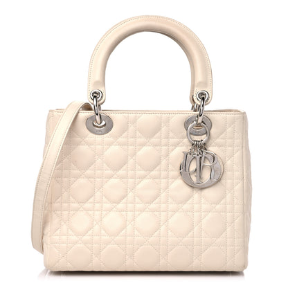 Christian Dior Lambskin Cannage Medium Lady Dior Light Beige 1 of 13