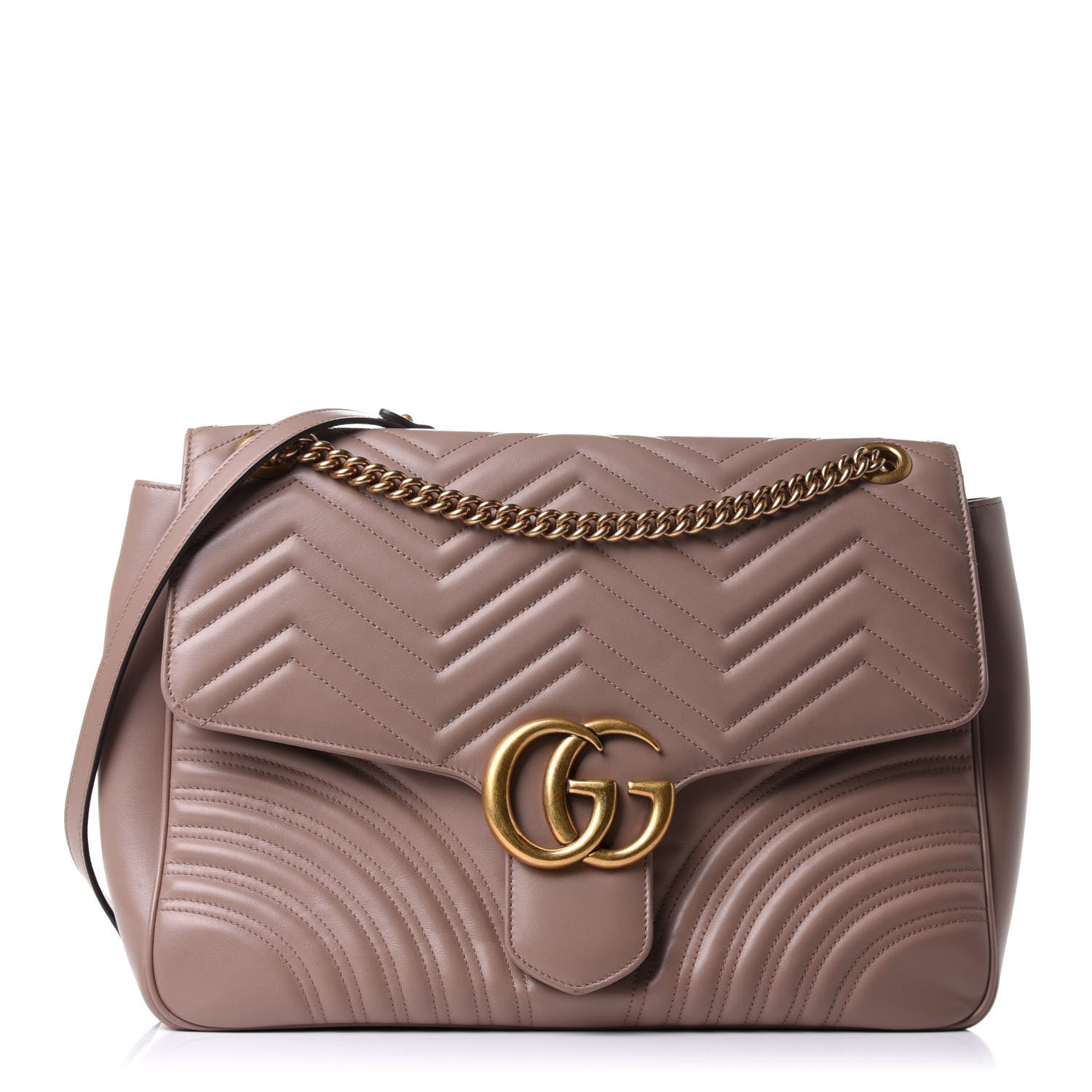 Gucci Calfskin Matelasse Large GG Marmont Shoulder Bag Porcelain Rose 1 of 13