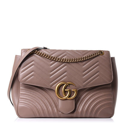 Gucci Calfskin Matelasse Large GG Marmont Shoulder Bag Porcelain Rose 1 of 13