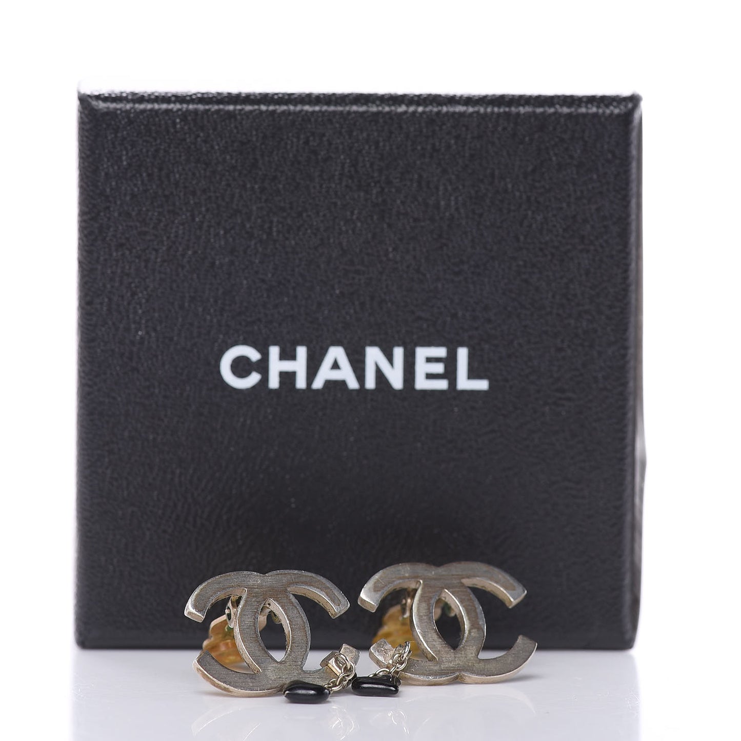 CC Heart Drop Clip On Earrings Gold