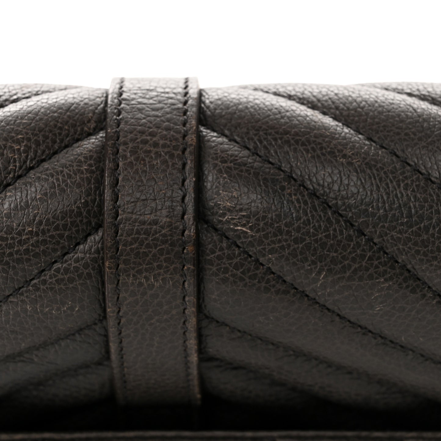 Sheepskin Matelasse Chevron Monogram Medium College Bag Asphalt