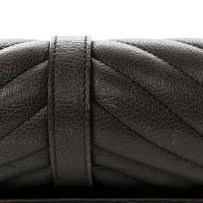 Saint Laurent Sheepskin Matelasse Chevron Monogram Medium College Bag Asphalt 15 of 22