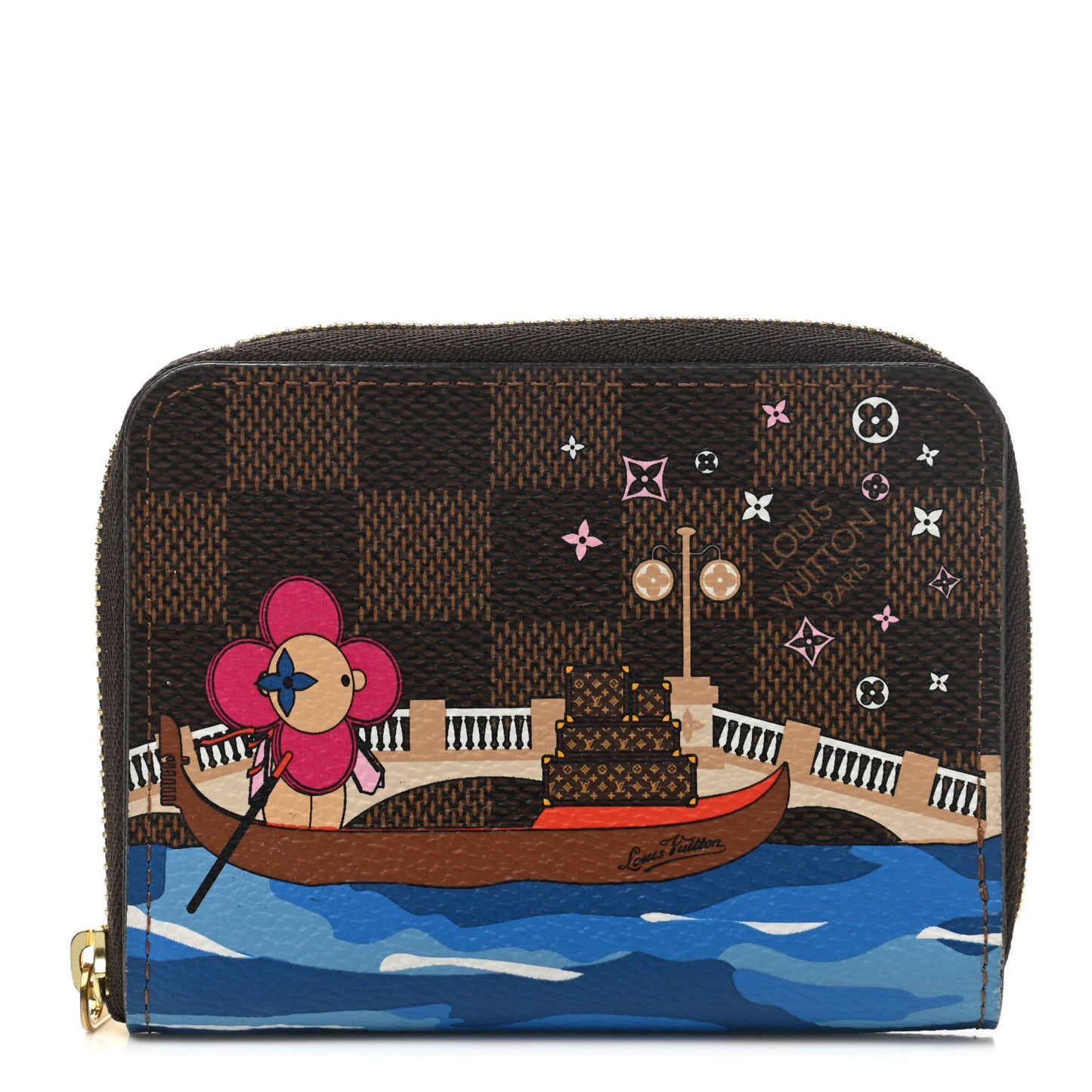 Damier Ebene 2019 Christmas Animation Zippy Coin Purse Blue