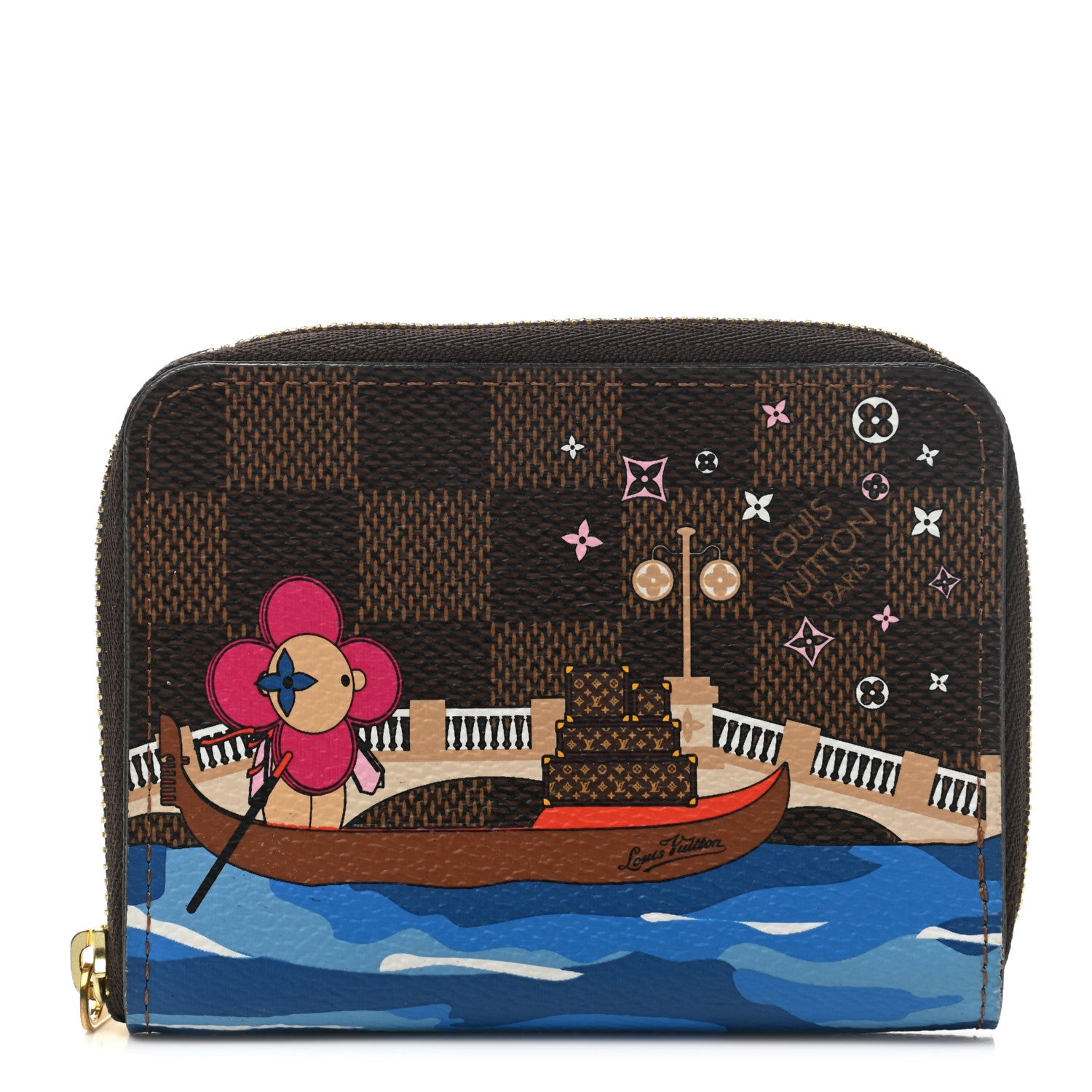 Louis Vuitton Damier Ebene 2019 Christmas Animation Zippy Coin Purse Blue 1 of 6