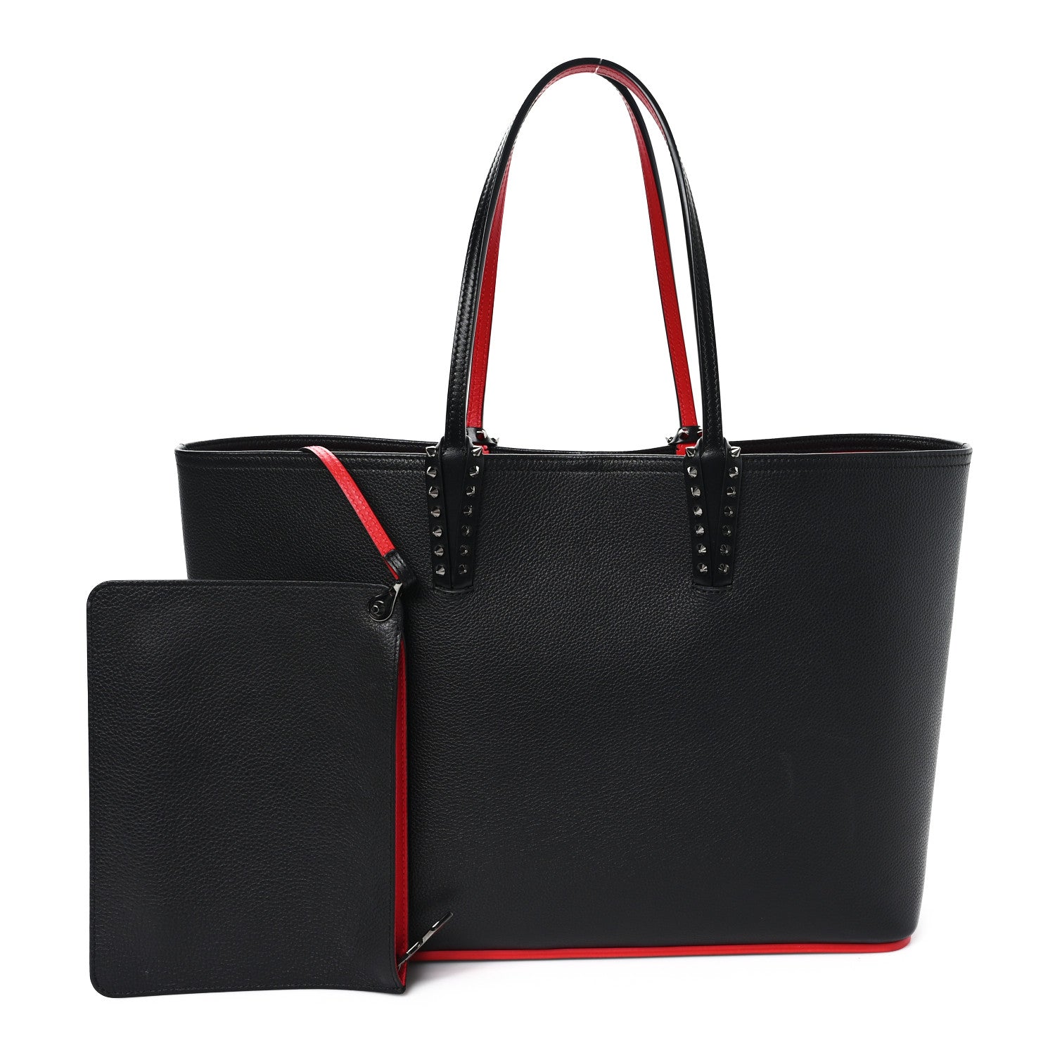 Christian Louboutin Calfskin Spikes East West Cabata Tote Black 3 of 12