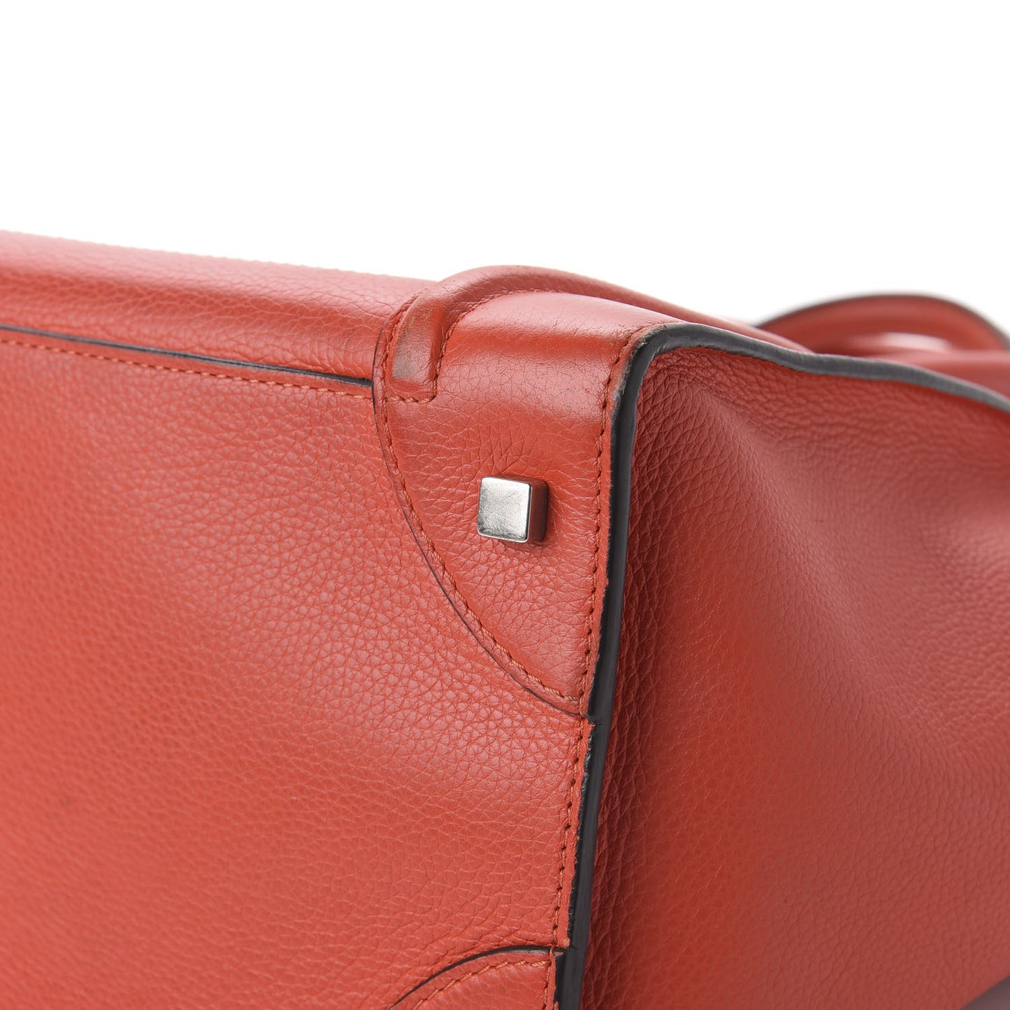 Drummed Calfskin Mini Luggage Coquelicot