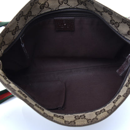 Gucci Monogram Web Small Flat Messenger Crossbody Dark Brown 5 of 10