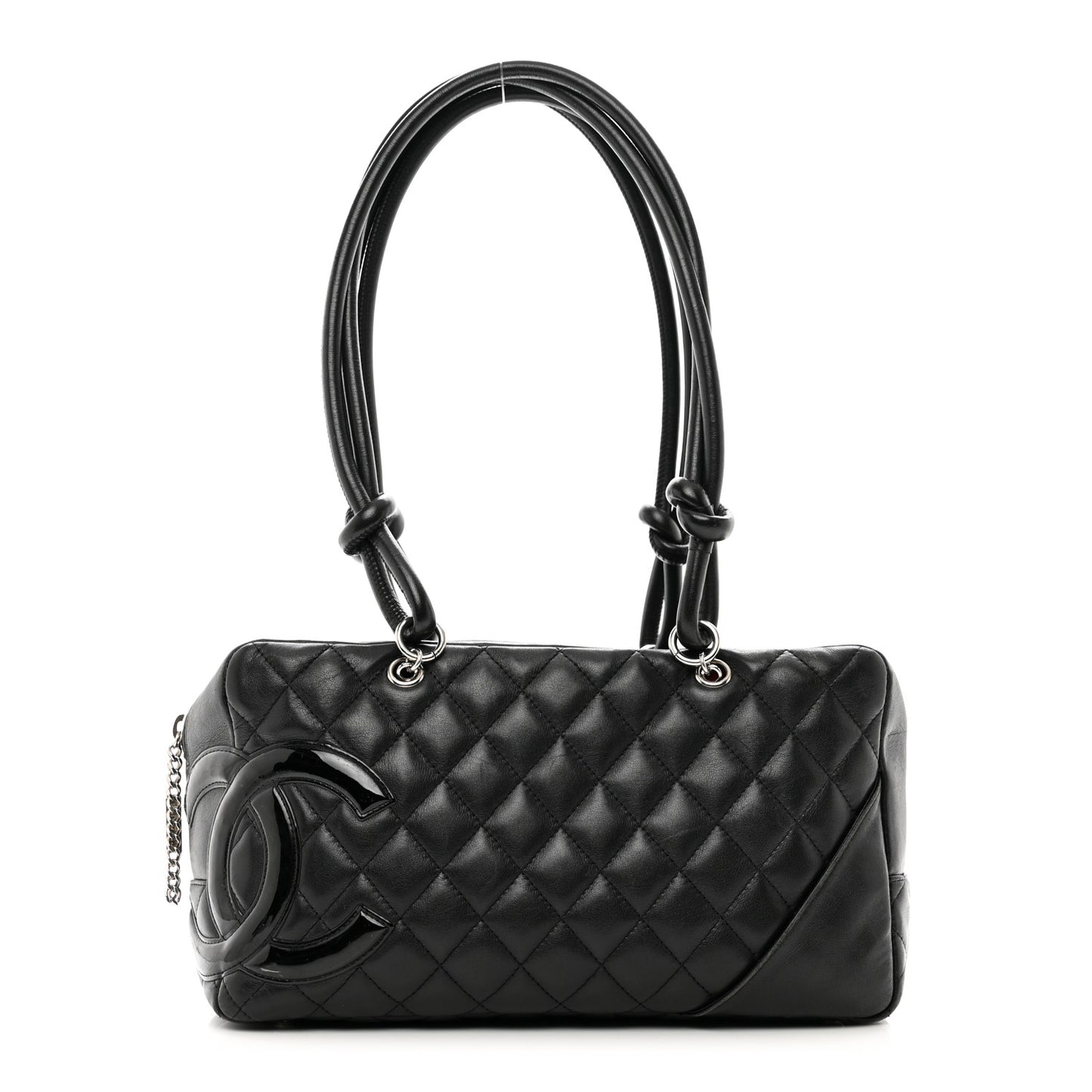 Calfskin Quilted Large Cambon Bowler Black