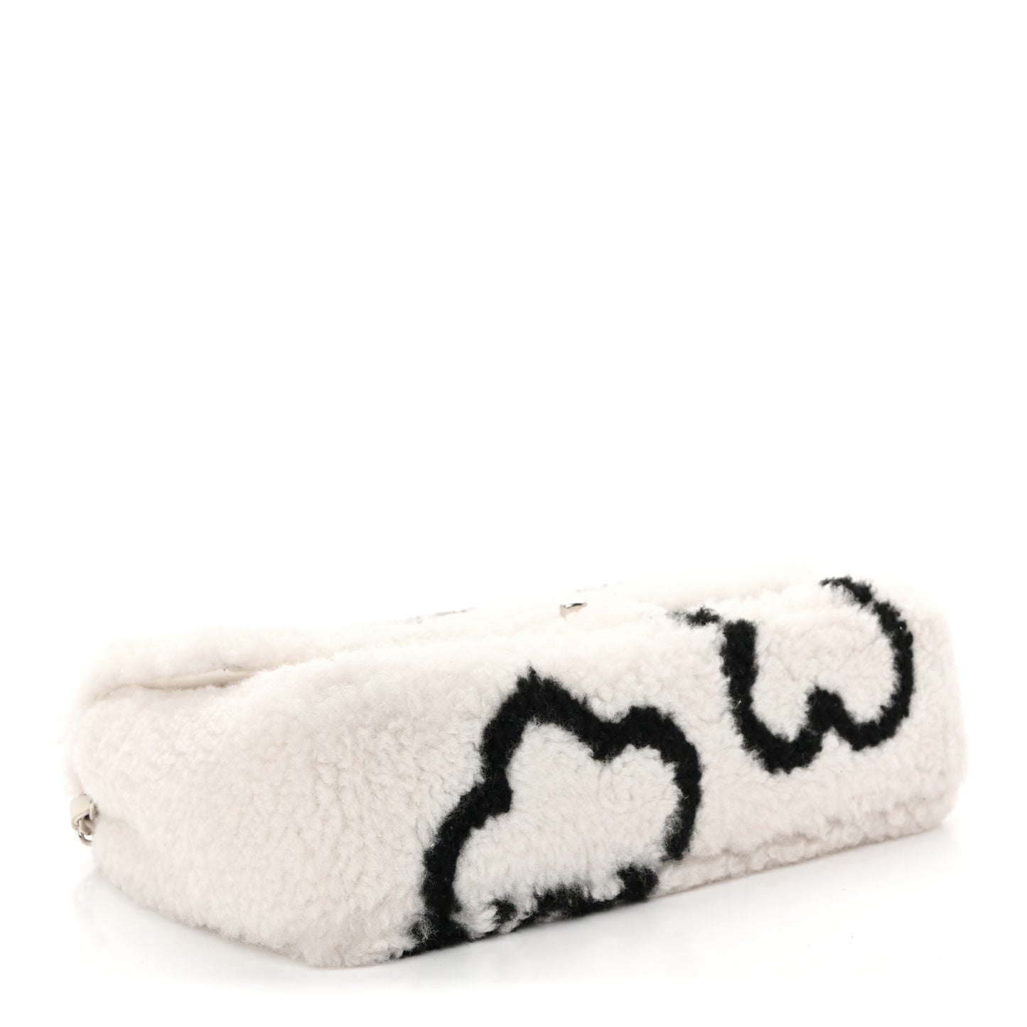 Wool Shearling Medium Single Flap Ecru Black