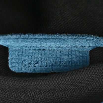 Burberry Snakeskin Textured Calfskin House Check Medium Banner Tote Blue 10 of 13
