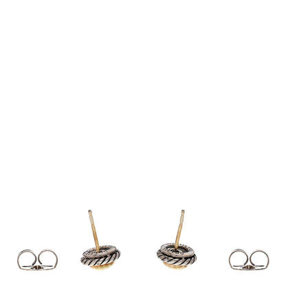 David Yurman Sterling Silver 18K Yellow Gold Petite Chatelaine Earrings 3 of 4