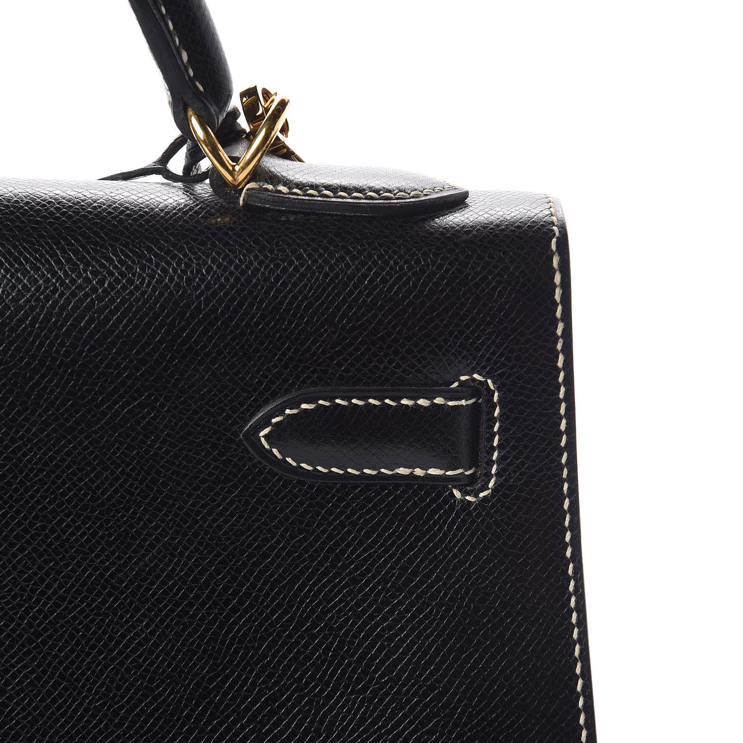 Hermes Veau Grain Lisse Kelly Sellier 32 Black 10 of 33