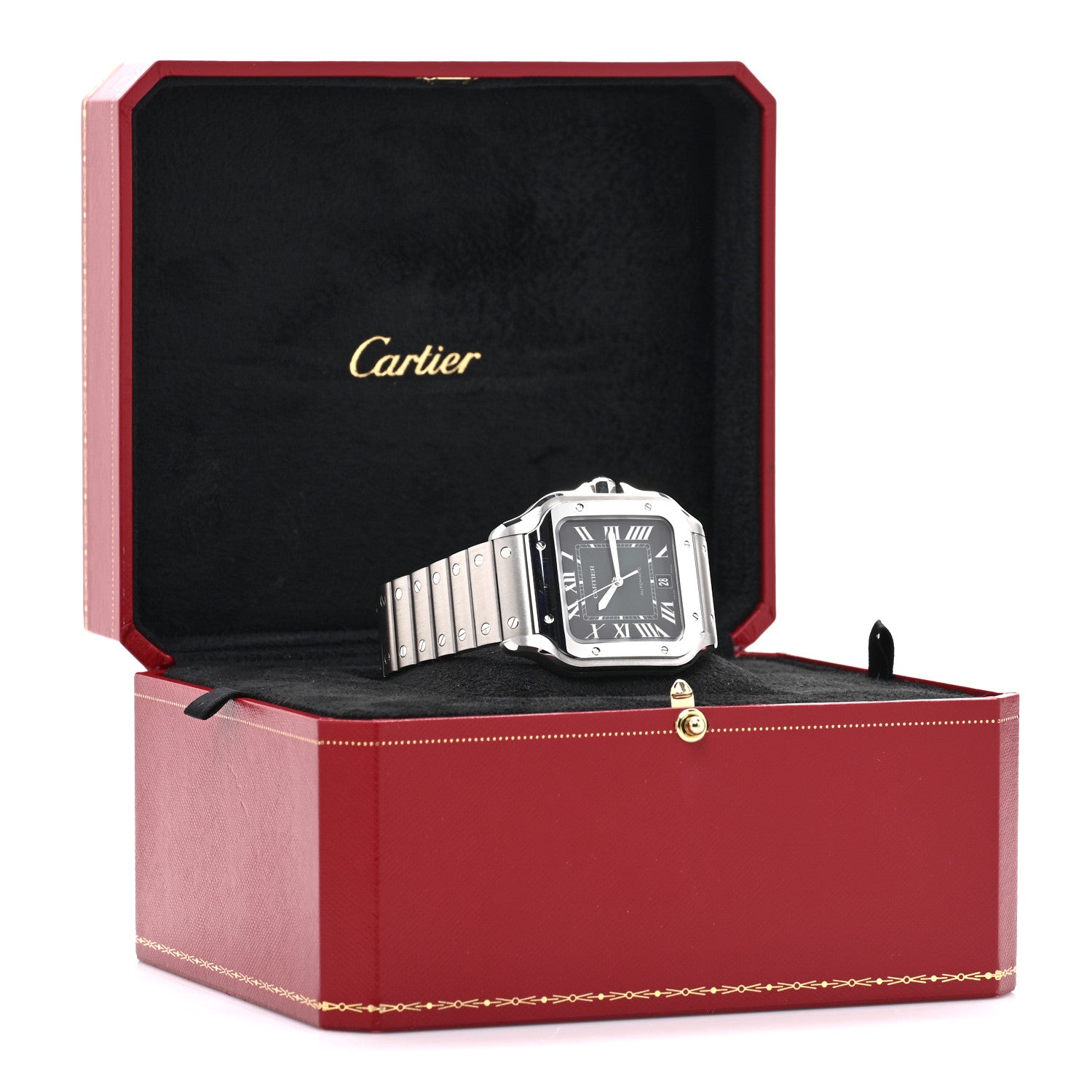 Cartier Stainless Steel 39.8mm Santos De Cartier Automatic Watch Green 5 of 5