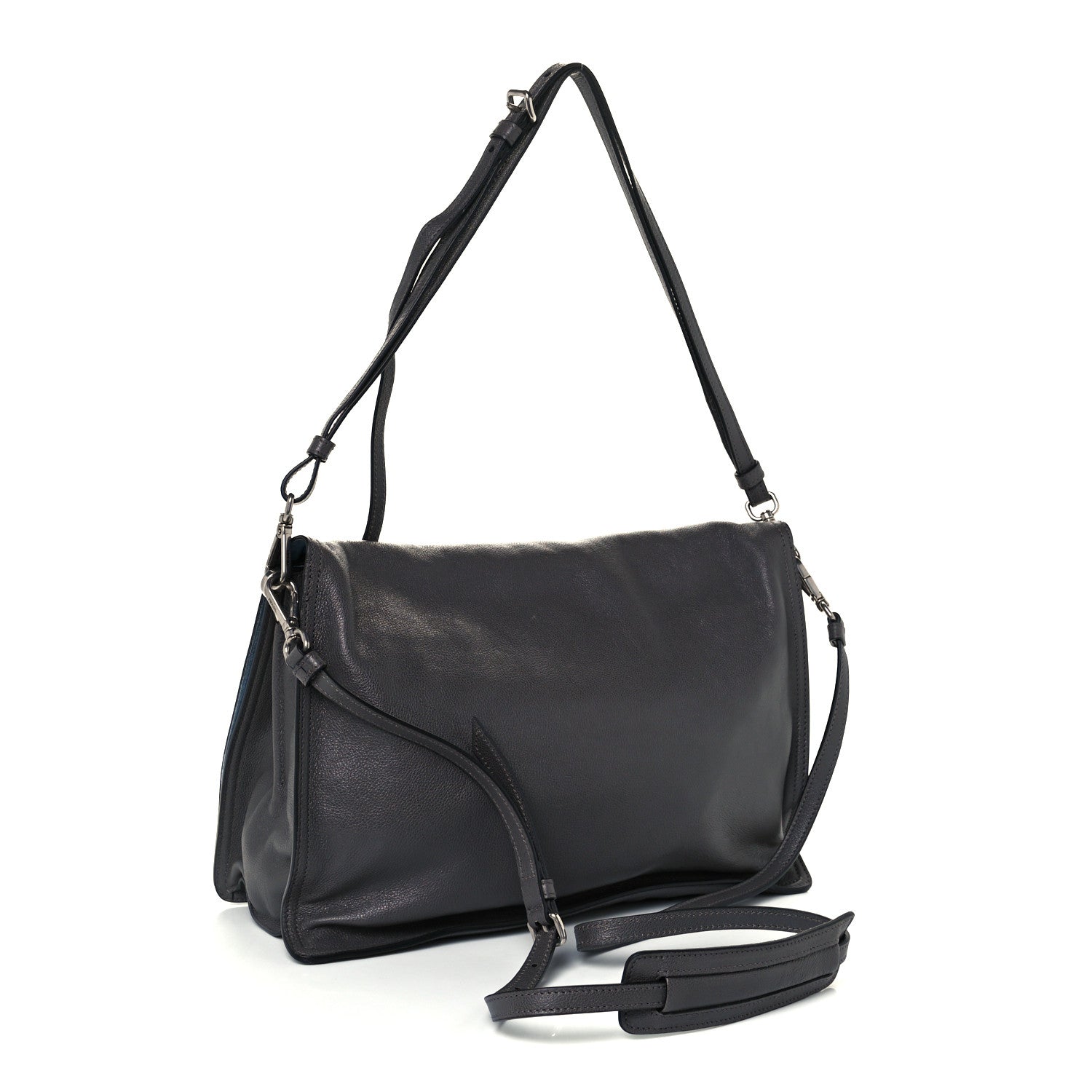 Prada Glace Calf Etiquette Flap Marmo Astrale 2 of 11