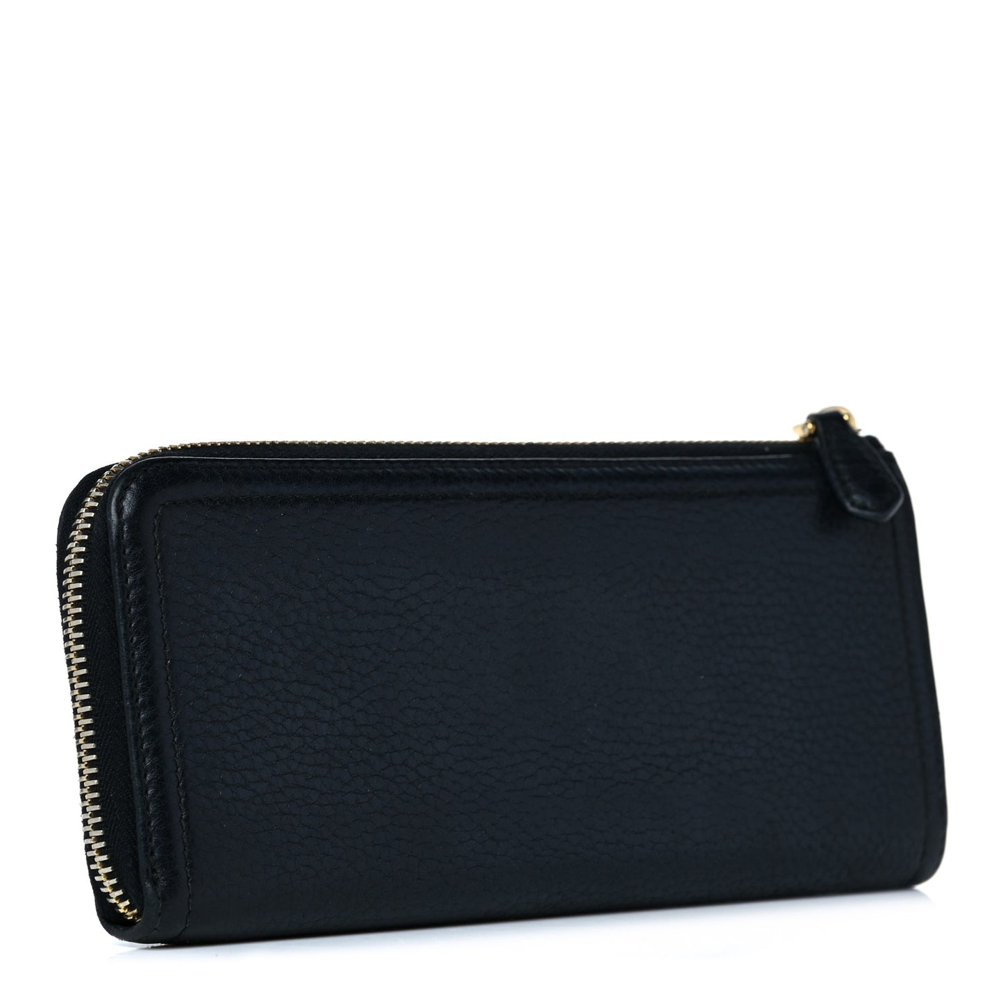 Vitello Daino Zip Around Wallet Nero Black