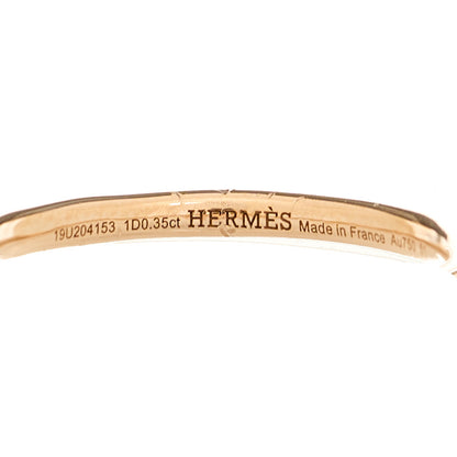 Hermes 18K Rose Gold Diamond Solitaire Petit Jete Ring 51 5.75 5 of 6