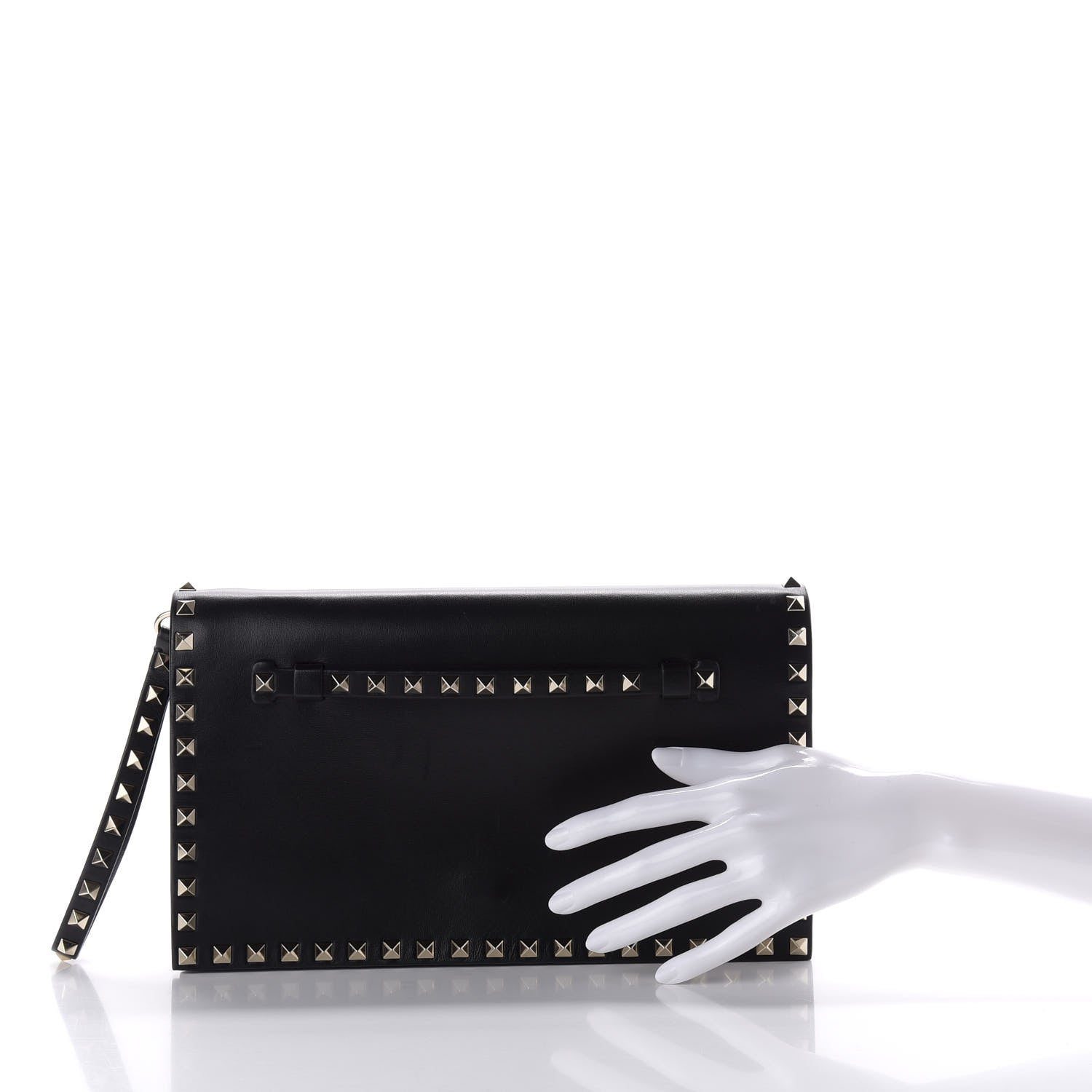 Valentino Garavani Nappa Rockstud Wristlet Clutch Black 2 of 8