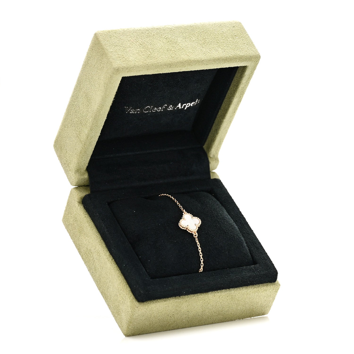 Van Cleef & Arpels 18K Yellow Gold Mother of Pearl Sweet Alhambra Bracelet 6 of 6