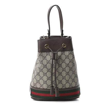 Gucci GG Supreme Monogram Web Small Ophidia Bucket Bag Brown 1 of 11