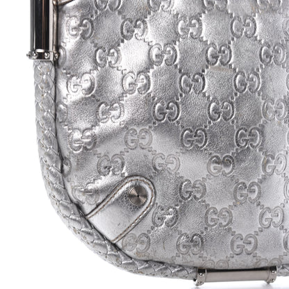 Gucci Guccissima Small Britt Tassel Shoulder Bag Silver 16 of 17