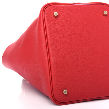 Hermes Taurillon Clemence Picotin Lock 22 MM Rouge De Coeur 7 of 9