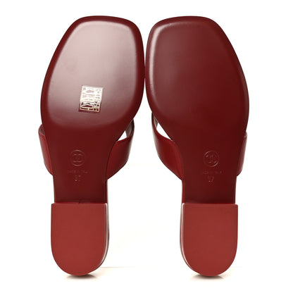 Chanel Lambskin CC Thong Sandals 37 Burgundy 6 of 9