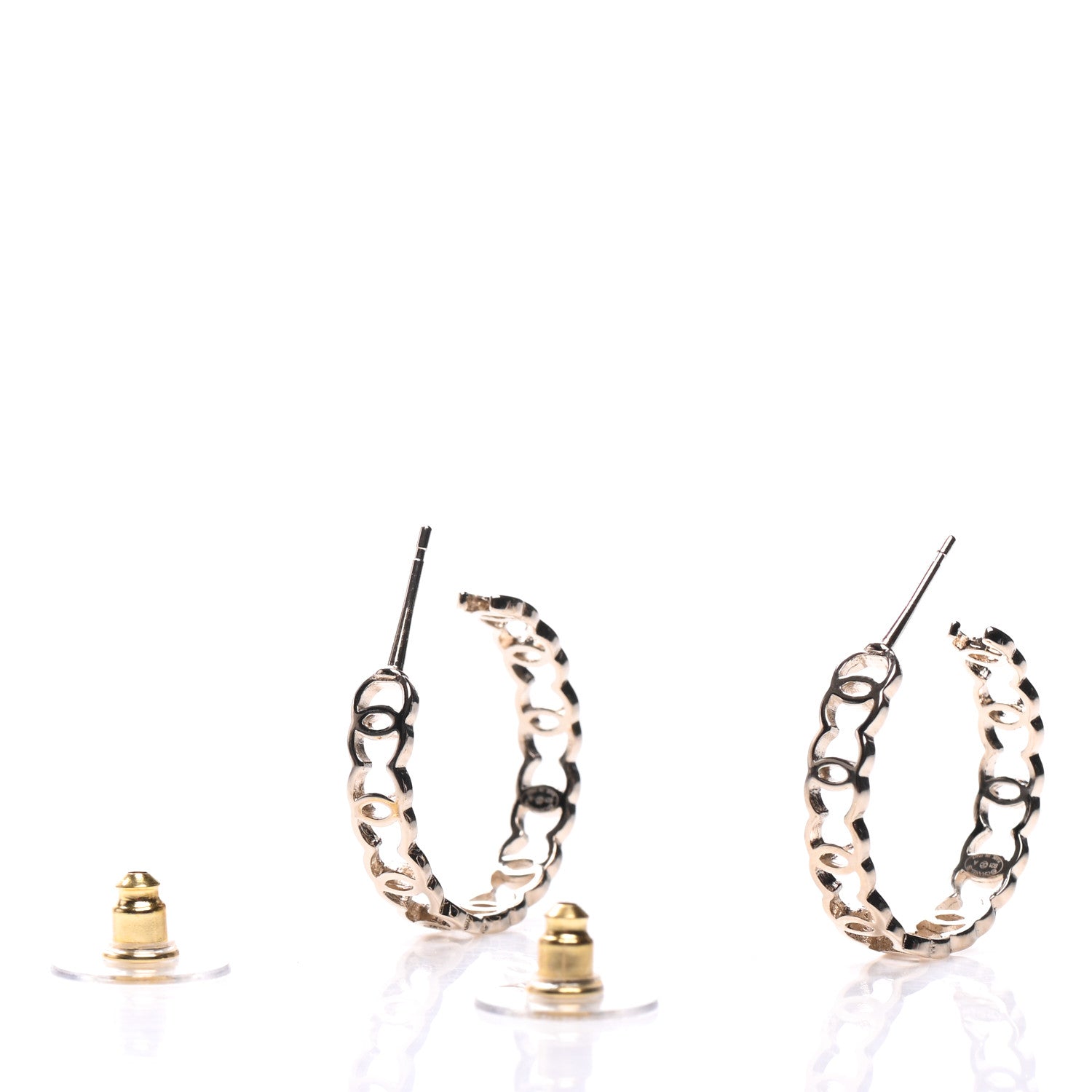 Chanel Metal CC Hoop Earrings Gold 3 of 5
