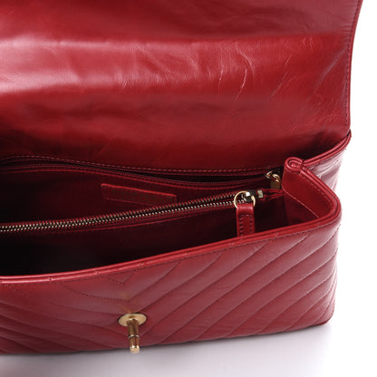 Chanel Calfskin Chevron Quilted Small Coco Handle Flap Red 5 of 9