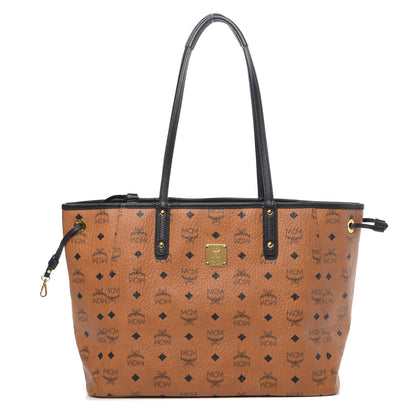 MCM Visetos Medium Reversible Shopping Tote Cognac Black 1 of 15