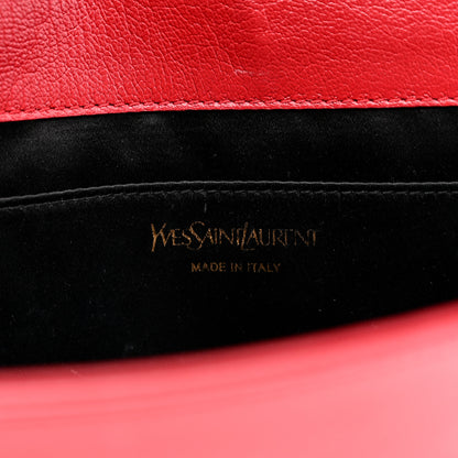 Saint Laurent Calfskin Monogram Large Belle De Jour Clutch Red 6 of 6