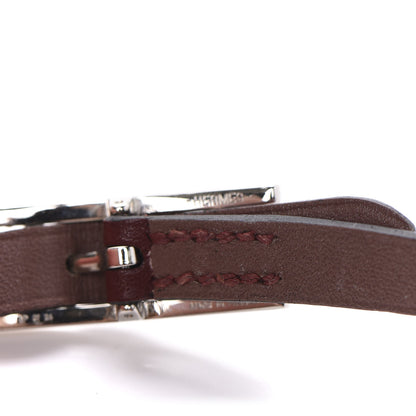 Hermes Chamonix Tadelakt Behapi Double Tour Reversible Bracelet S Rouge H Chocolate 4 of 6