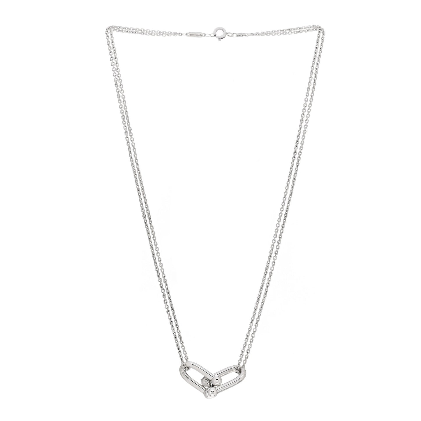 Sterling Silver Double HardWear Link Pendant Necklace