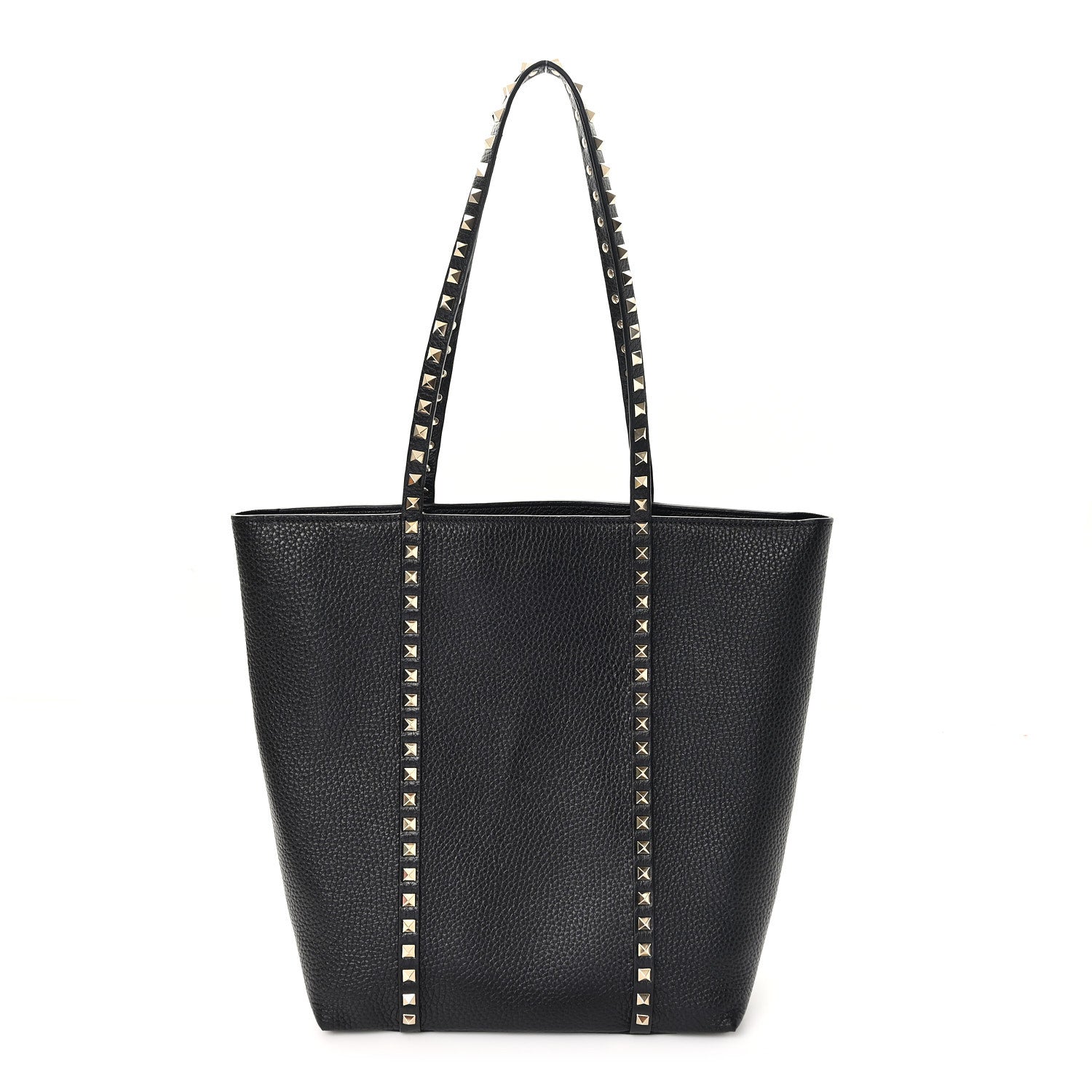 Valentino Garavani Grained Calfskin North South Rockstud Tote Black 1 of 10