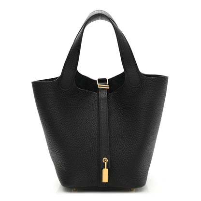 Hermes Taurillon Clemence Picotin Lock 18 PM Black 1 of 9