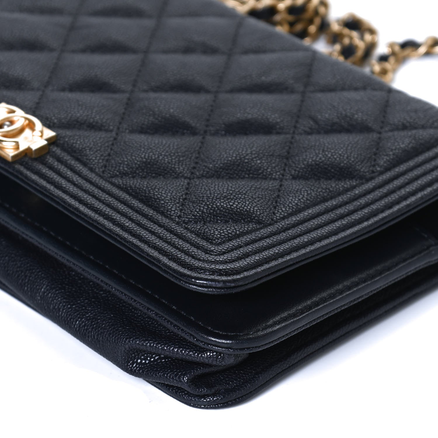 Chanel Caviar Quilted Boy Wallet On Chain WOC Navy 11 of 14