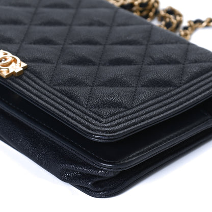 Chanel Caviar Quilted Boy Wallet On Chain WOC Navy 11 of 14