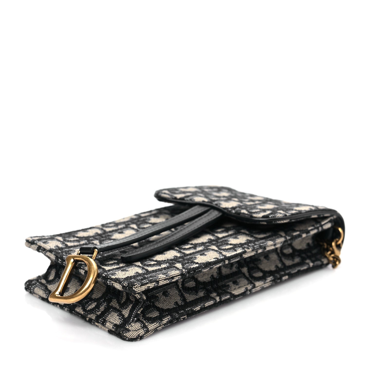 Christian Dior Oblique Vertical Saddle Pouch Blue 7 of 7