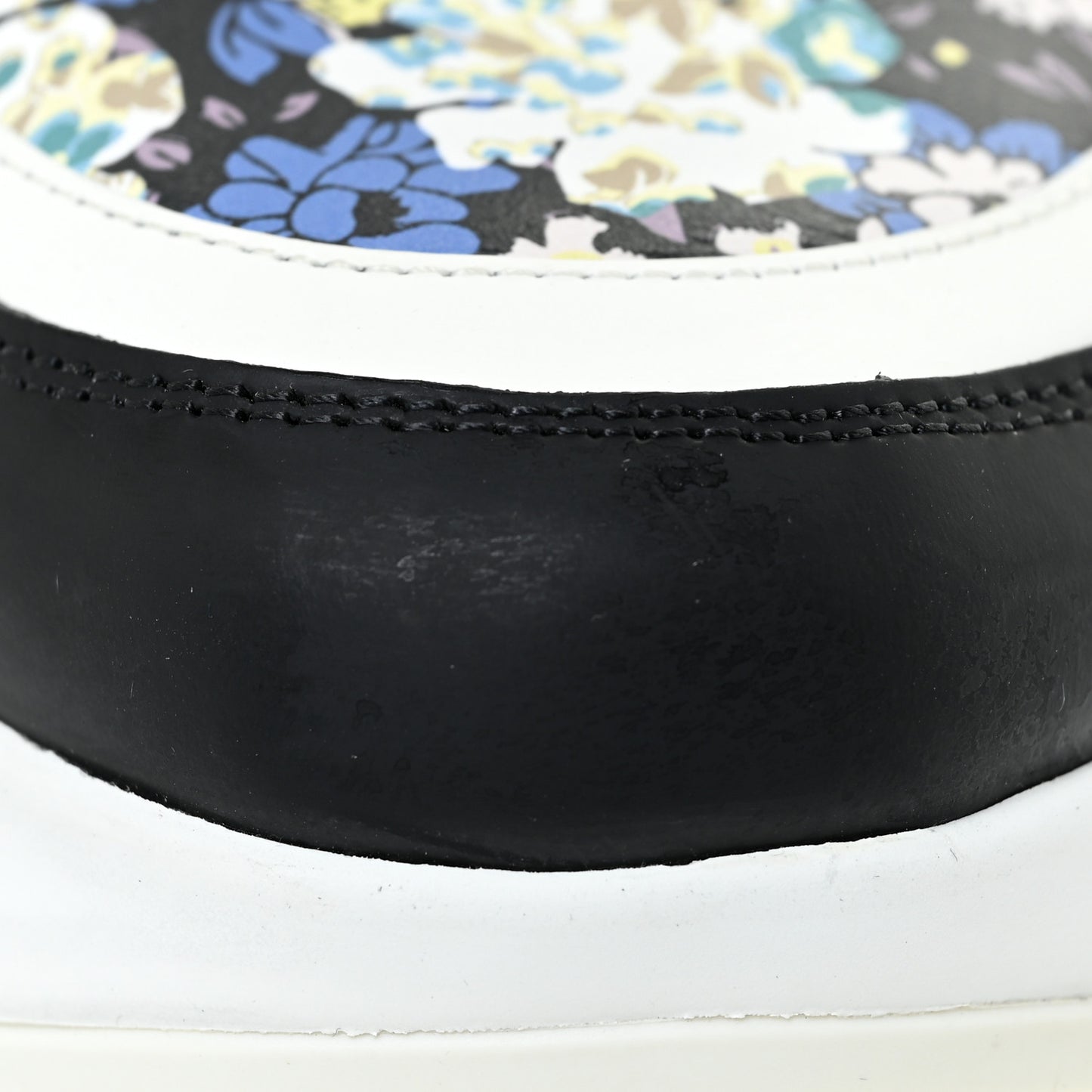 Flower Printed Calfskin Monogram LV Archlight Sneakers 38.5 Black Blue