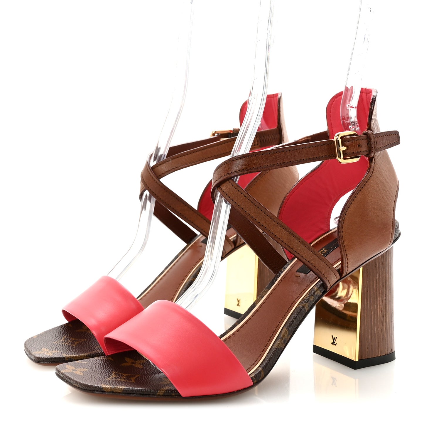 Calfskin Monogram Voyage Sandals 38 Grenade