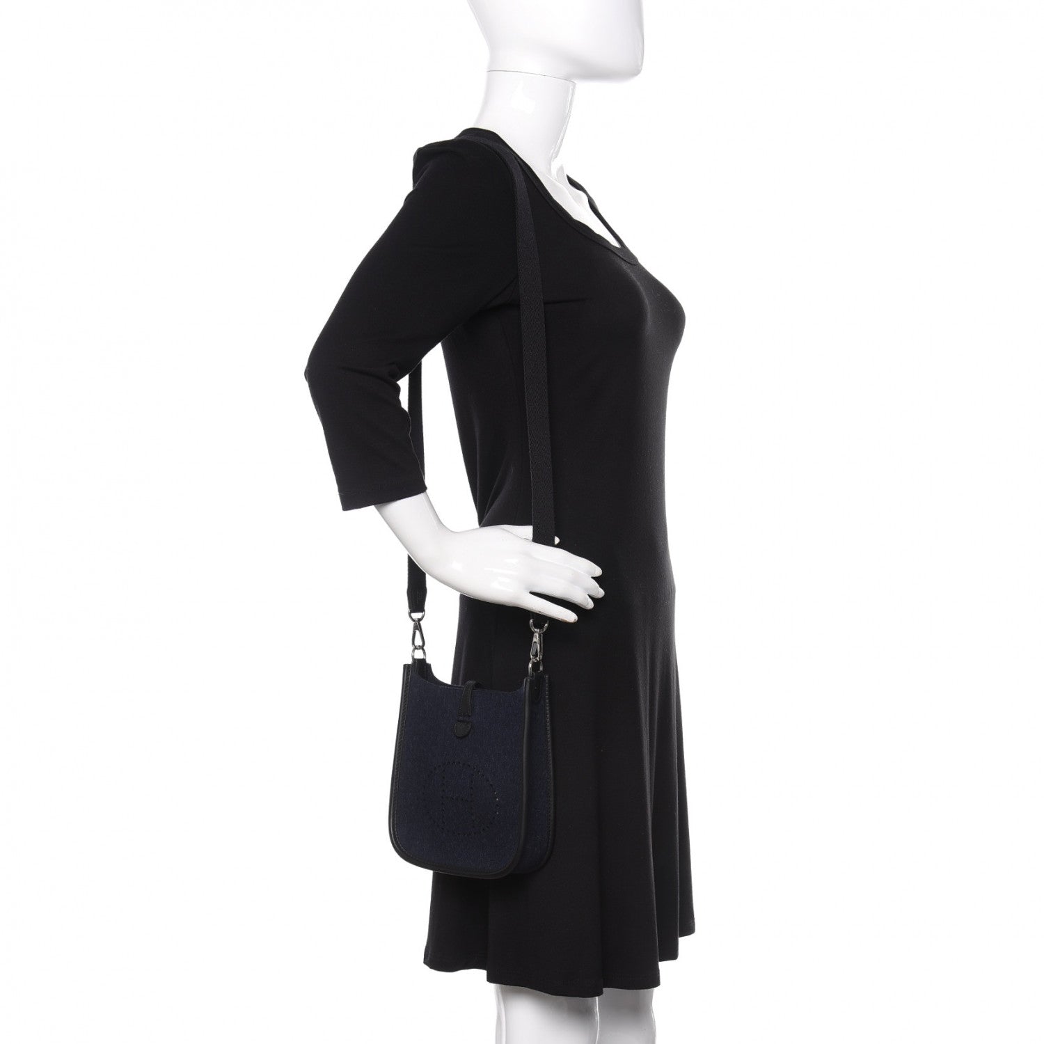Hermes Swift Sangle Wooly Evelyne TPM Bleu Nuit Black 2 of 9