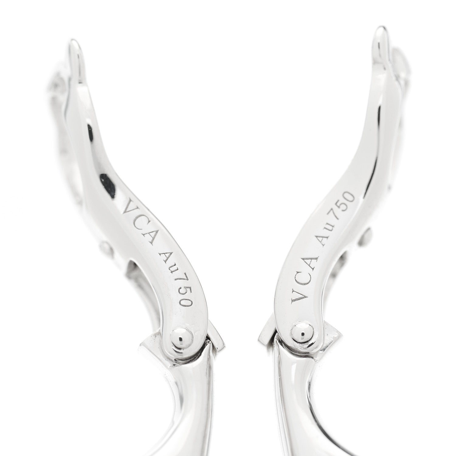 Van Cleef & Arpels 18K White Gold Diamond Small Frivole Pave Earrings 7 of 10