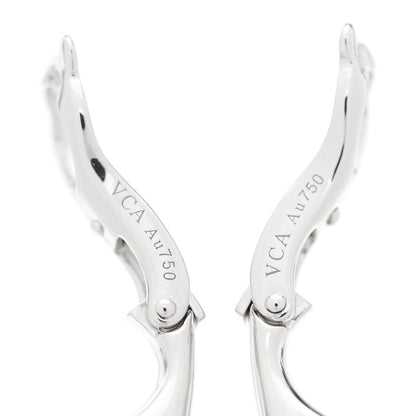 Van Cleef & Arpels 18K White Gold Diamond Small Frivole Pave Earrings 7 of 10
