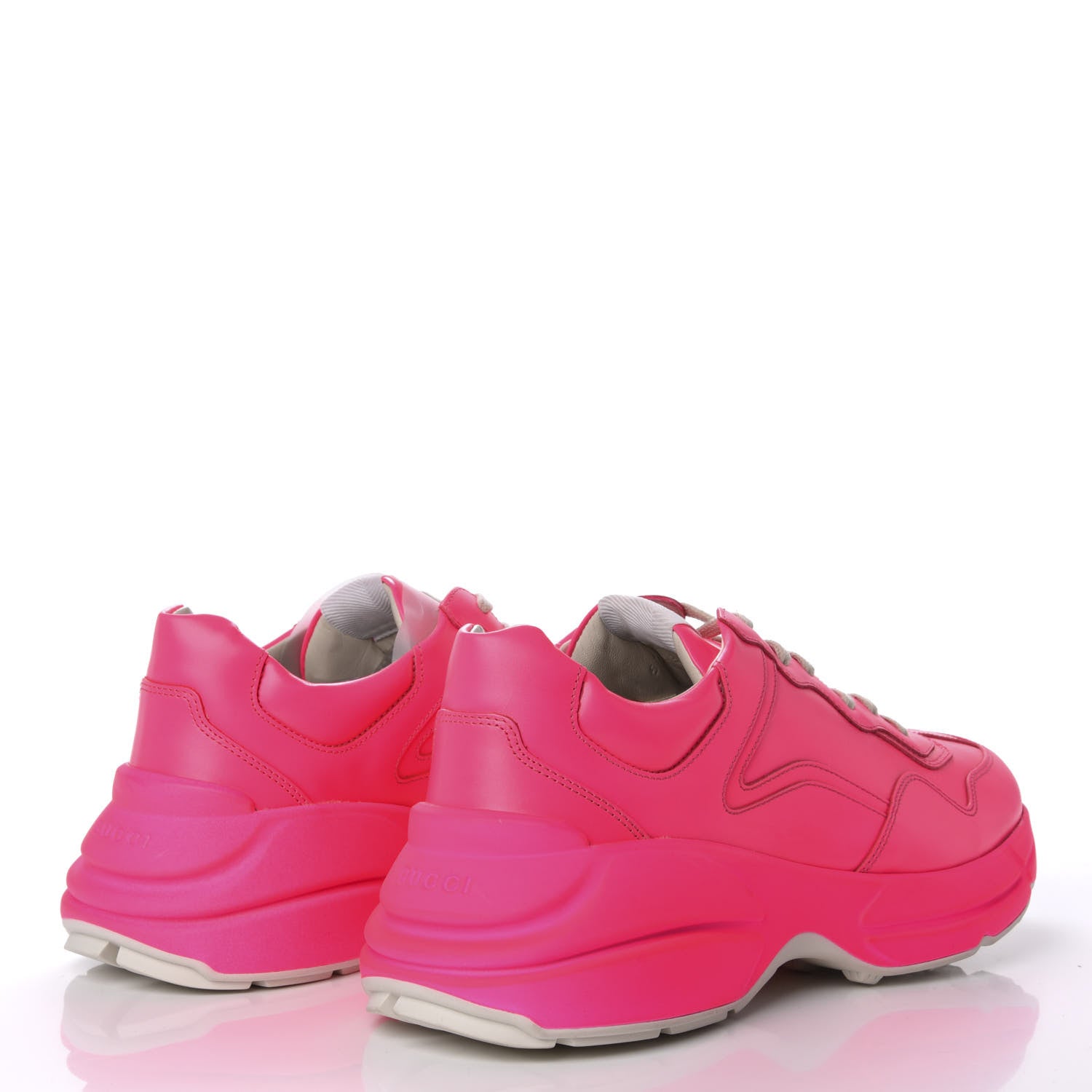 Gucci Calfskin Mens Rhyton Sneakers 8 Fuxia Fluo 4 of 8