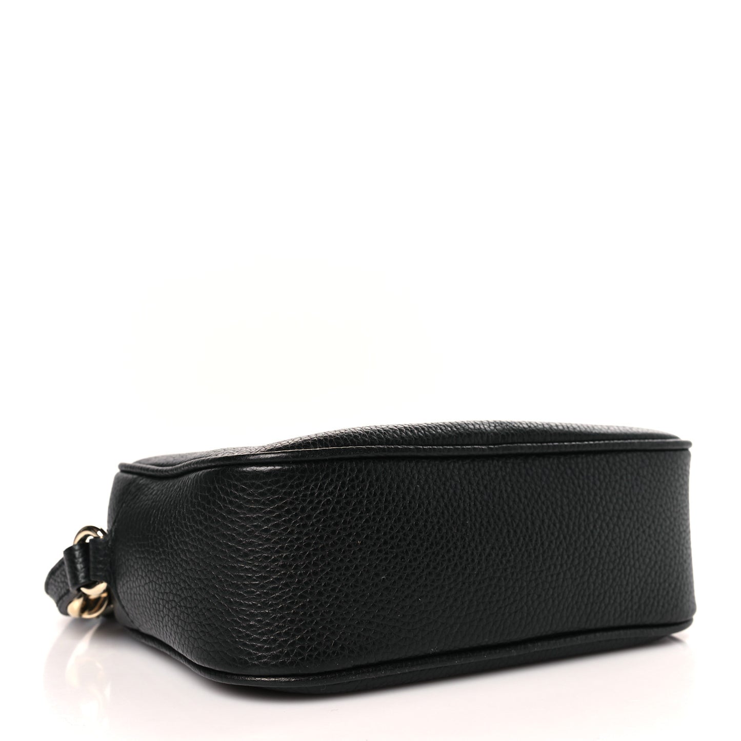 Pebbled Calfskin Small Soho Disco Bag Black