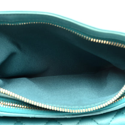 Chanel Metallic Calfskin Flap Chain Waist Bag Turquoise 6 of 12
