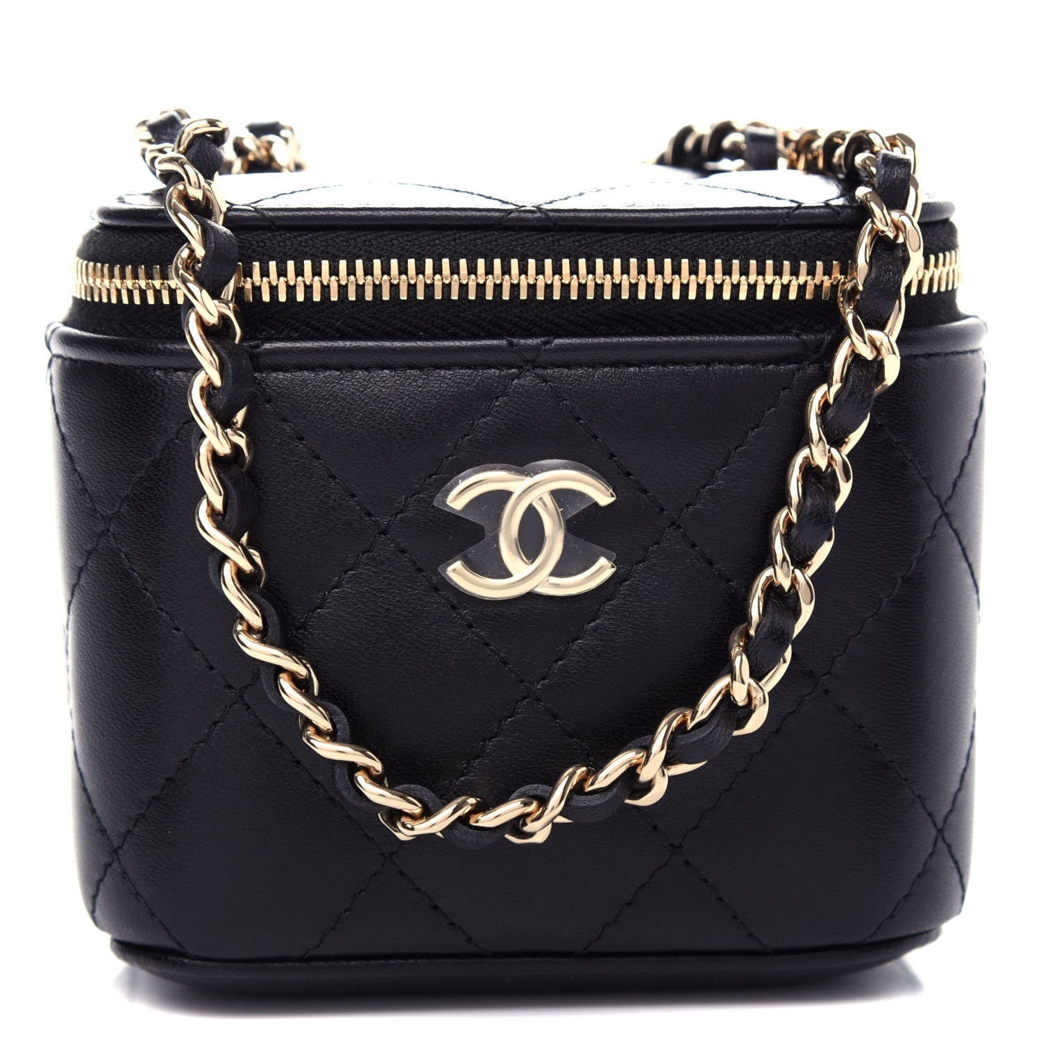 Chanel Lambskin Quilted My Chanel Lady Vanity Case With Chain Black 1 of 11
