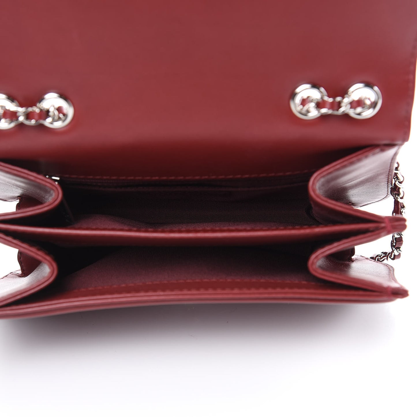 Calfskin Braided Medium Chic Flap Burgundy