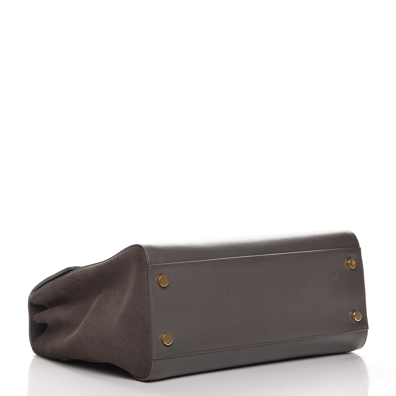 Saint Laurent Calfskin Crocodile Embossed Medium Moujik Top Handle Bag Fog 5 of 11